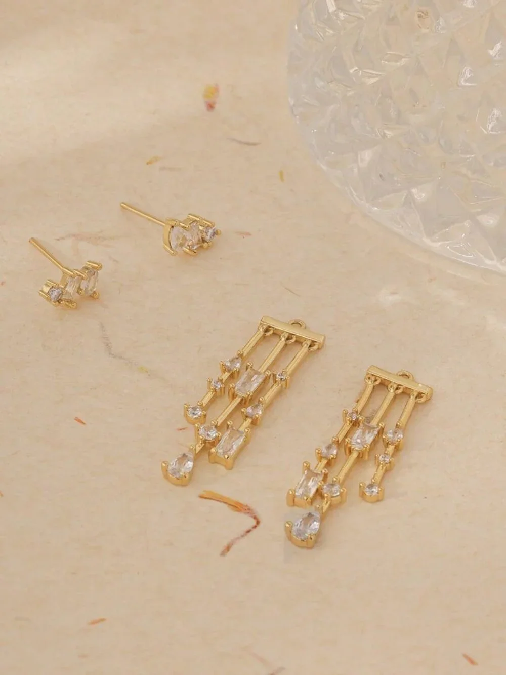 Gold Women's Gold Plated Minimalist Long Drop Earrings